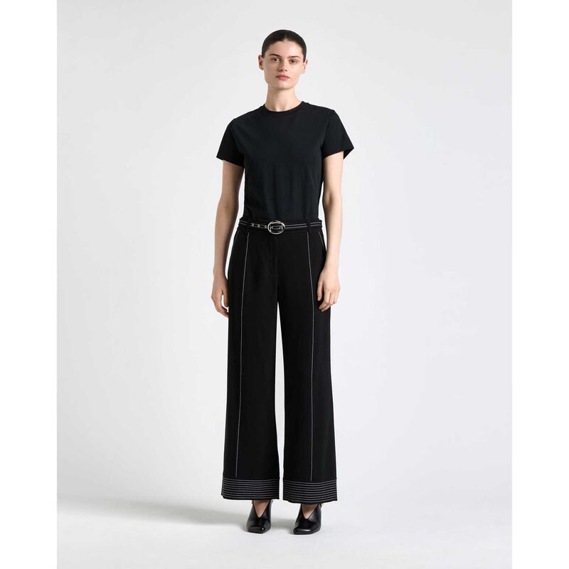 Cue Black Fitted Pima Cotton Tee image number 2
